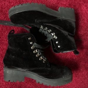 Nasty Gal Sole Crushing Black Velvet Boot